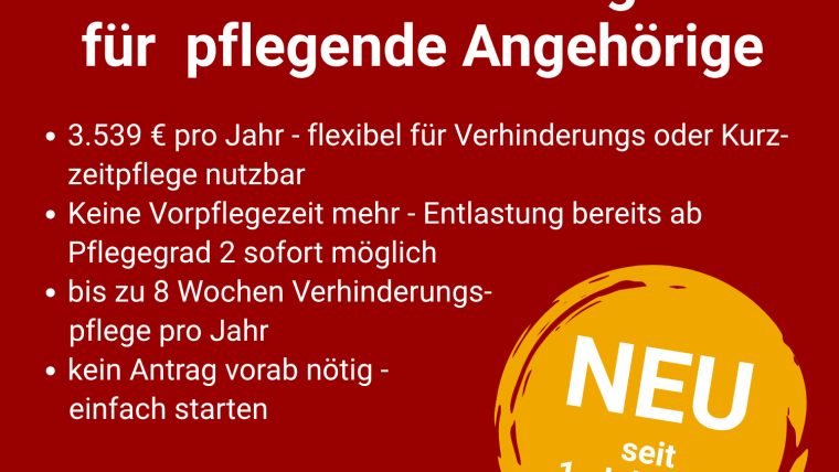 Mehr Flexibilität bei Verhinderungs- und Kurzzeitpflege